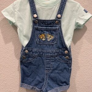 Disney The Lion King Embroidered Denim Shortalls/Overalls Outfit for Baby